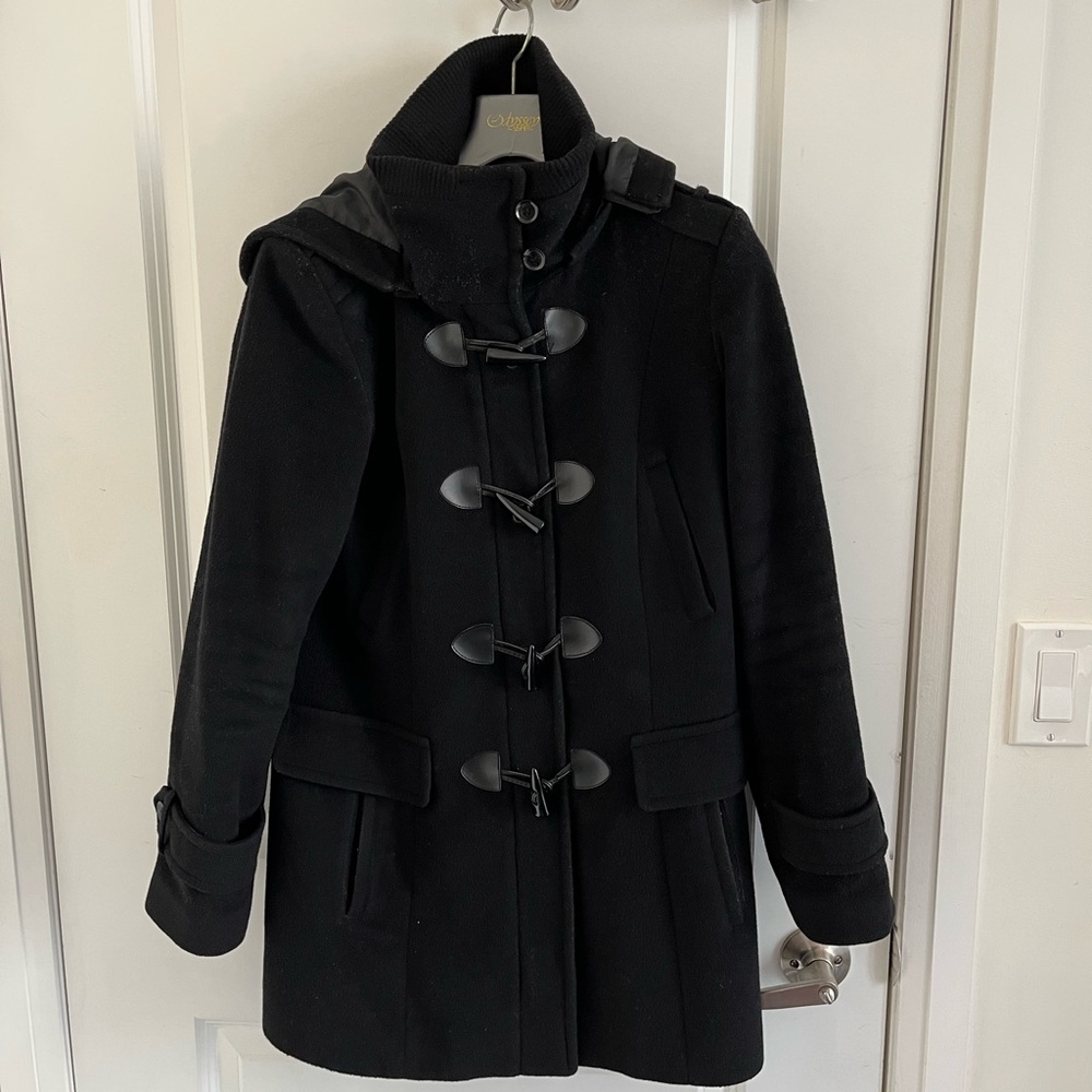 Chic black duffle coat